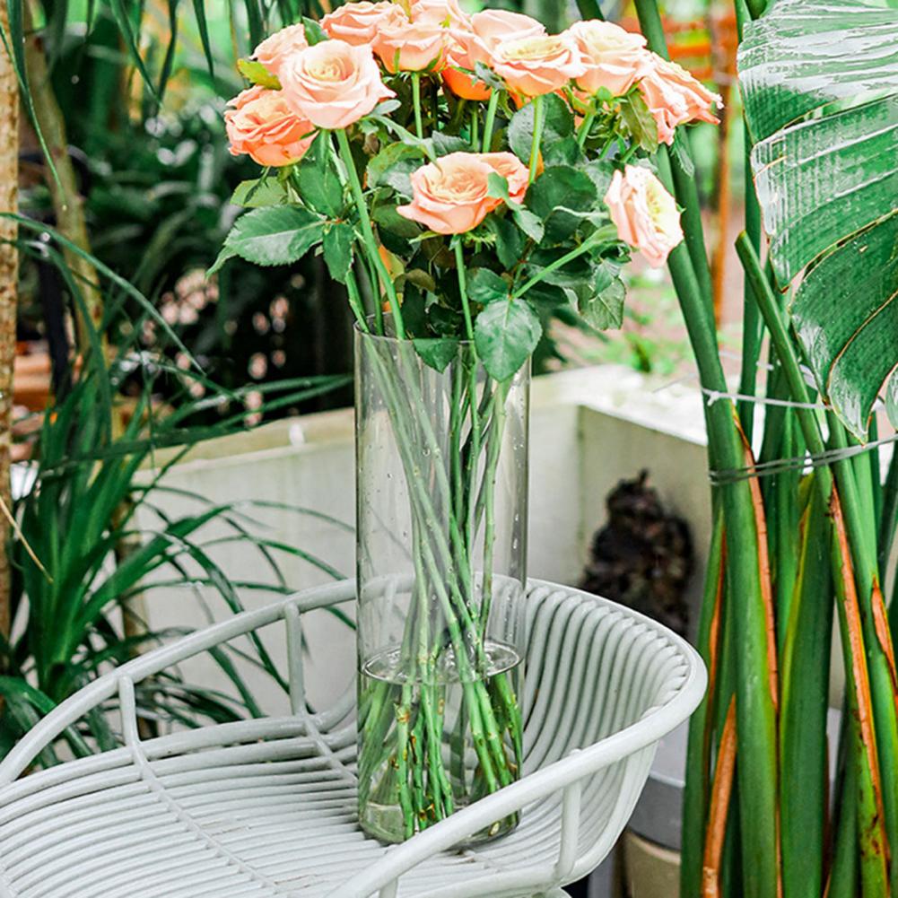 Flower Vase Elegant Cylinder Flower Vase for Wedding Party Centerpiece Dining Table Decor Transparent Hydroponic for Plants