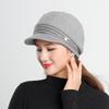 Korean Women's Knitted Solid Color Short Brimmed Duckbill Hat Outdoor Plush Tourist Knitted Beret Hat Trend