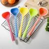 Translucent Silicone Soup Spoons Flexible Scoop Spoons Heat-Resistant Soup Ladle Long Handle Round Spoons Non-Stick Kitchen Tool