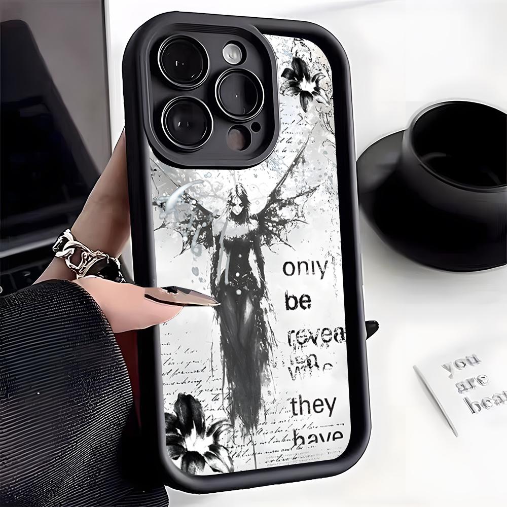 Angel Death Design Phone Case For IPhone 17 Pro Max 16 15 14 Pro Max IPhone 13 Pro Max 11 Plus Silicone Cover