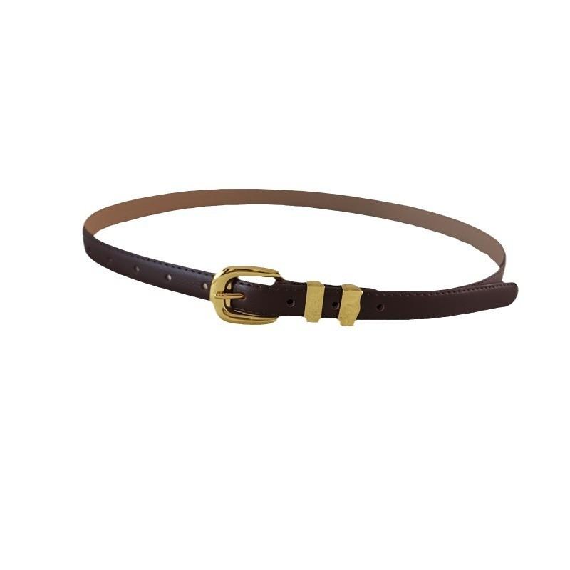 Leather Womens Belt With Alloy Buckle For Casual Vintage Style