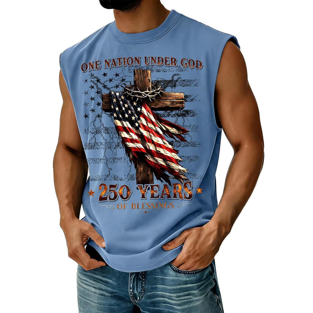 Herren Casual Tanktop mit Unabhängigkeitstag-Aufdruck