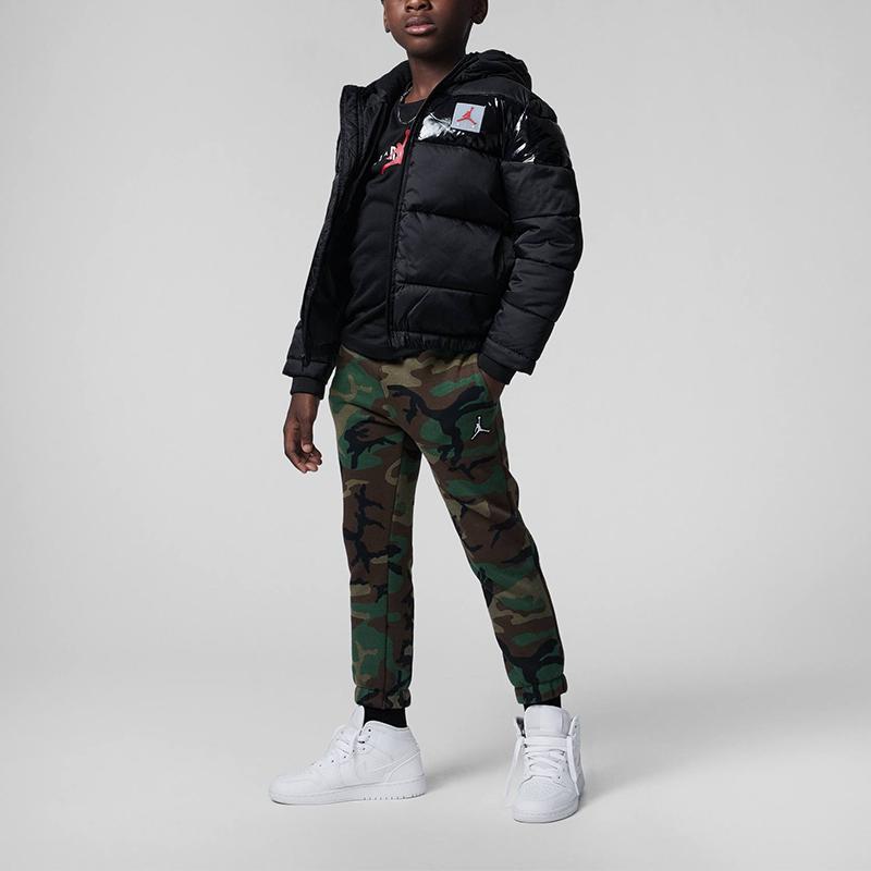 Jordan Fleece Hooded Long Sleeve Kids Tops Black DC0037-010