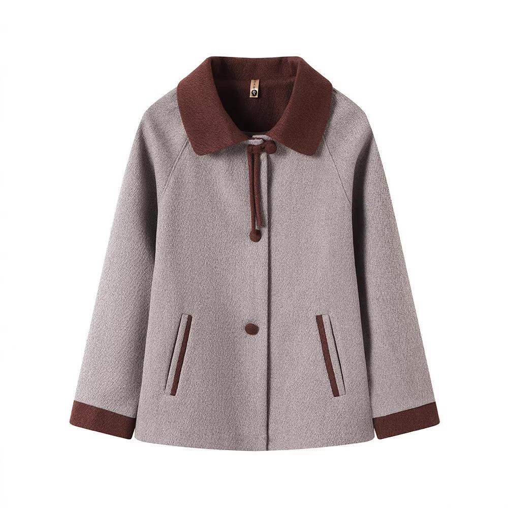 Mom's 2026 Stylish Wool Coat - Spring/Autumn Fashion for Middle-Aged & Elderly Women, Perfect Mother's Day Gift