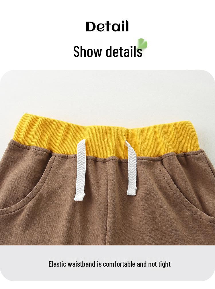 Summer 2026 Kids' Shorts: Cartoon Construction Vehicles Embroidery, European & American Style, Medium & Small Sizes, Casual Wear