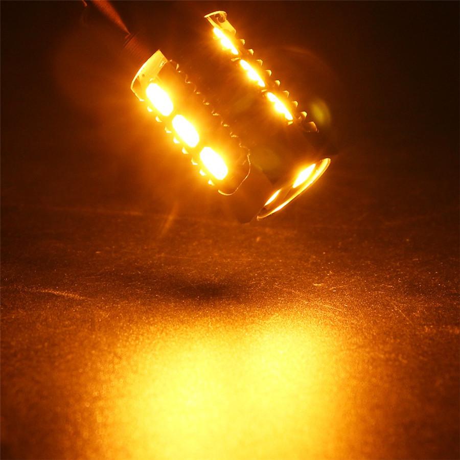 2PCS 1157 5630 22 SMD BAY15D Amber/White 22LEDs LED Bulbs S25 P21W DRL Dual Colo