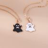 Cute Enamel Halloween Ghost Pendant Necklace for Women Girl Chain Necklaces Holiday Jewelry Gift