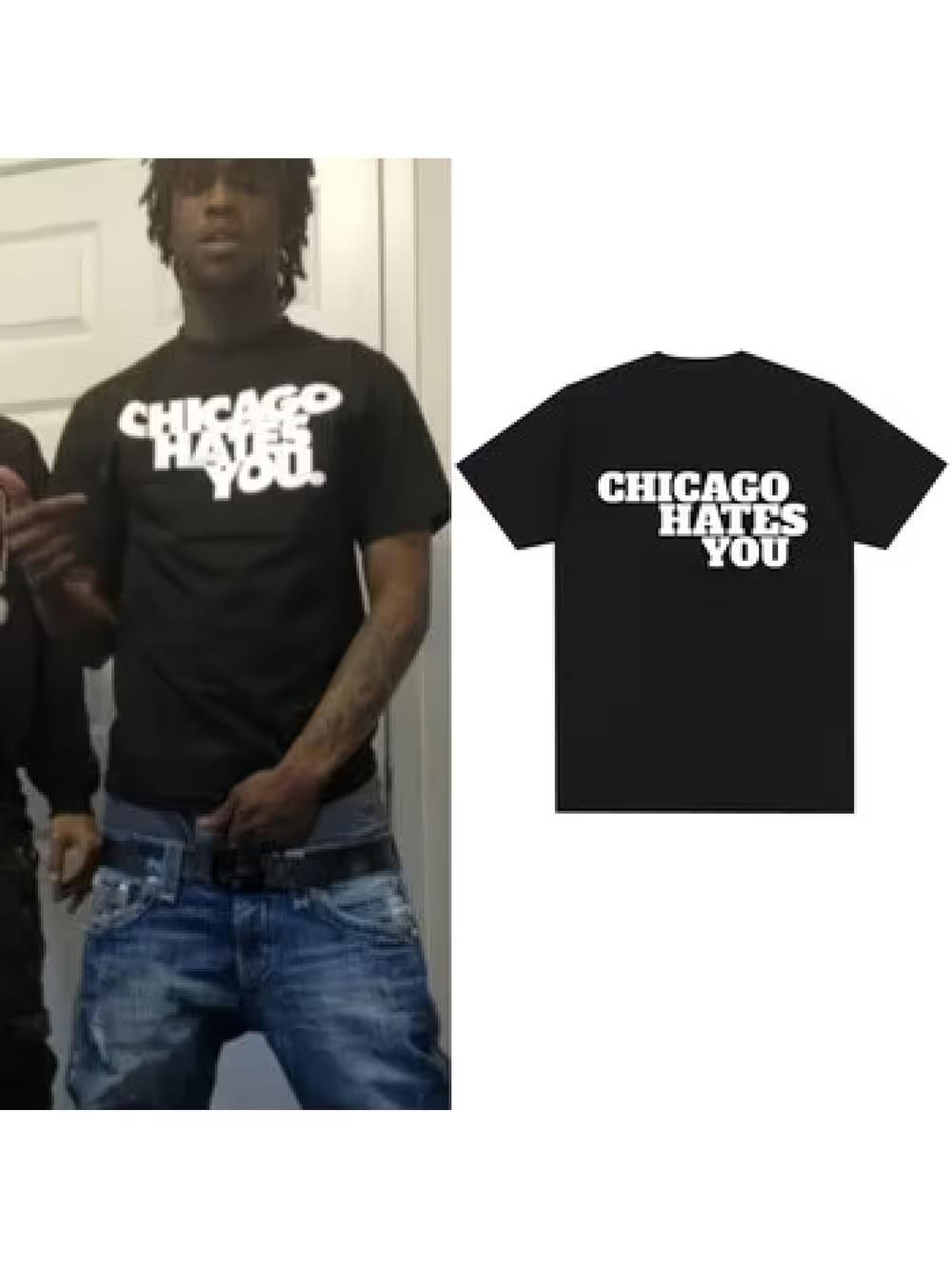 Графическая футболка Chief Keef Chicago Hates You - Унисекс Хип-хоп футболка XL