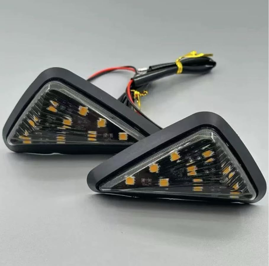 Set of 2 11 LED One Side Universal Motorcycle Turn Signals Side Markers Triangle Clear