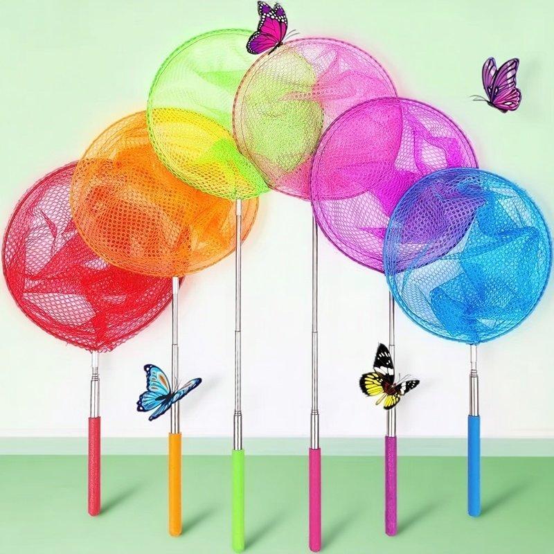Stainless Steel Retractable Fishing Net Insect Butterfly Dragonfly Net Outdoor Portable Fishing Net Children Fun Game Toys