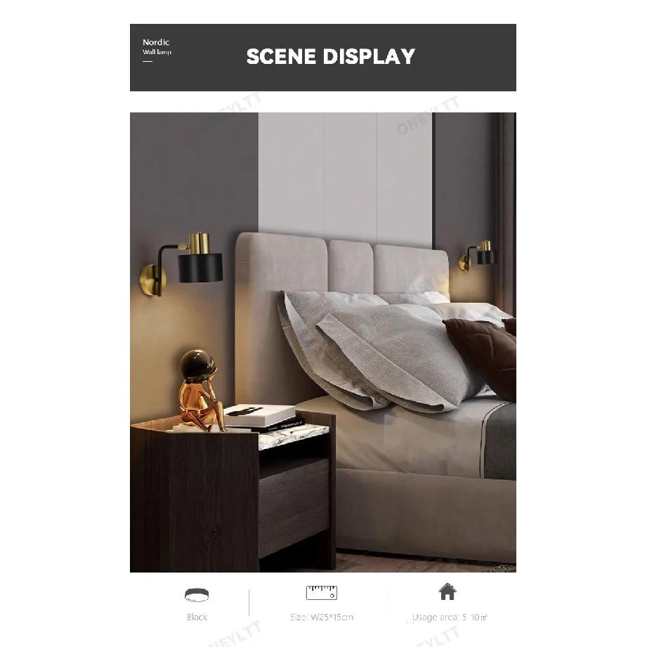 LED Wall Light Bedroom Bedside Wall Lamps Living Room Study Corridor Home Wall Lamp Modern Simple Home Decoration Light  Fixture