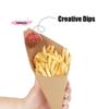 M-20 Stück Einweg-Pommes-Papierbecher Kraftpapier Frittier-Charcuterie-Becher Snack-Dessert Cake Popcorn Party DIY Backzubehör