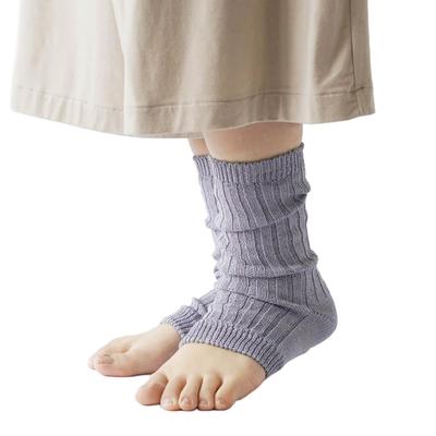 [Kinuyo] Tåöppna Strumpor Silkesfoder av Ekologisk Bomull 100% Silkesbomull Benvärmare SO7692 Vinlila