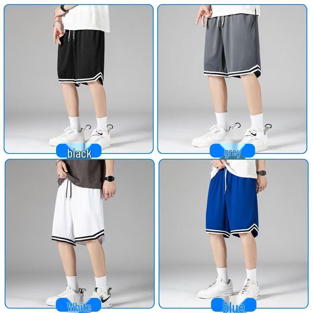 Men's Trendy American Basketball Shorts: Lightweight, Loose-Fit, Large-Size, Casual 5-Point Sports and Beachwear.