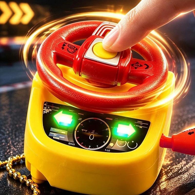 Mini Simulation Steering Wheel Keychain Children'S Car Driving Simulation Toy Decompression Keychain Pendant Backpack Decoration