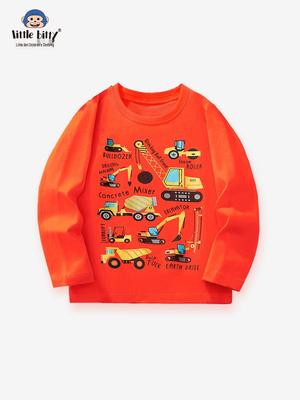 25 Trendy Boys' Car Crew Neck Long-Sleeve T-Shirt for Autumn/Winter