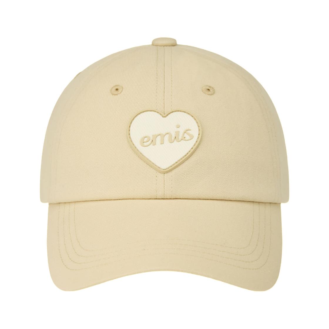 EMIS Heart Rubber Patch Ball Cap Beige ONE SIZE