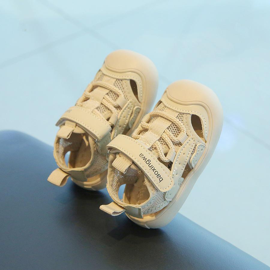 Trendy Baby Walker Sandals: Closed-Toe, Breathable Mesh, Soft Sole for Boys & Girls 16 хаки