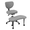 Pull Out Footrest Chair Yoga Chair Meditation with Ergonomic Backrest Cross-Legged Office Rotating Wheels Kneeling for Home Yoga Adjustable