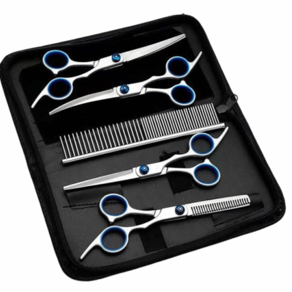 

5Pcs/Set Curved Dog Grooming Scissors Sharp Pet Beauty Shears Animal Barber Cutting Tools Cat Hair 5Pcs/Set