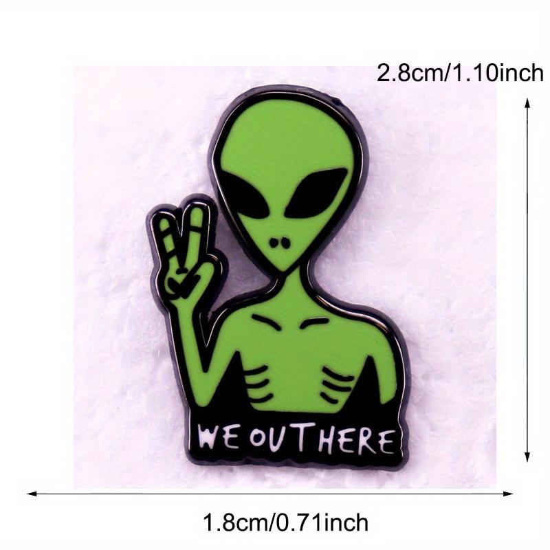 We Ovthere Letter Enamel Alien Brooch Badge Pin Party Accessory
