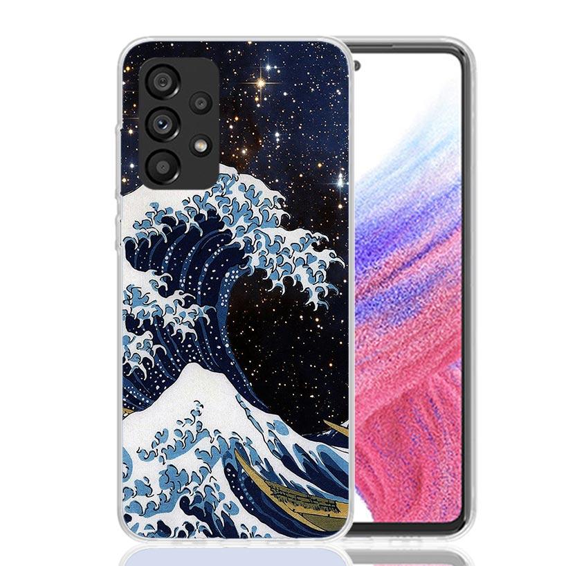 Japanese Style Wave Art Case Phone Cover for Samsung Galaxy A17 A16 A15 A14 A13 A56 A55 A54 A53 A36 A35 A34 A33 A26 A25 A24 A23