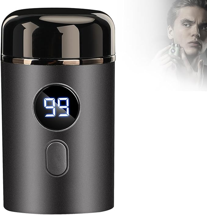New Model Mini Portable Electric Shaver, New Upgrade Pocket Shaver Mini Shavers for Men, Mini Electric Shaver, LED Power Display чёрный