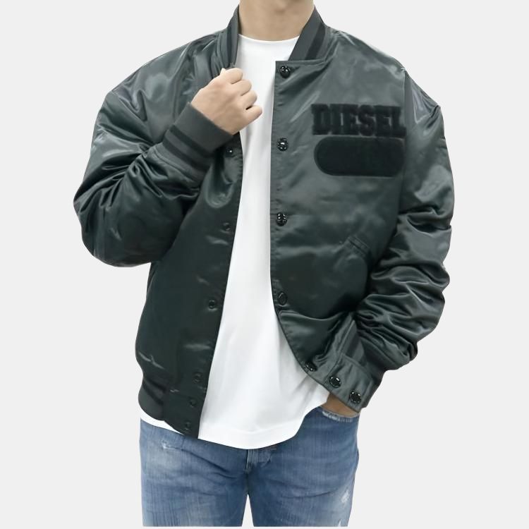DIESEL Jackets Men's Dark Gray Baseball Collar Moderate Other A15211-RBBAG-93R
