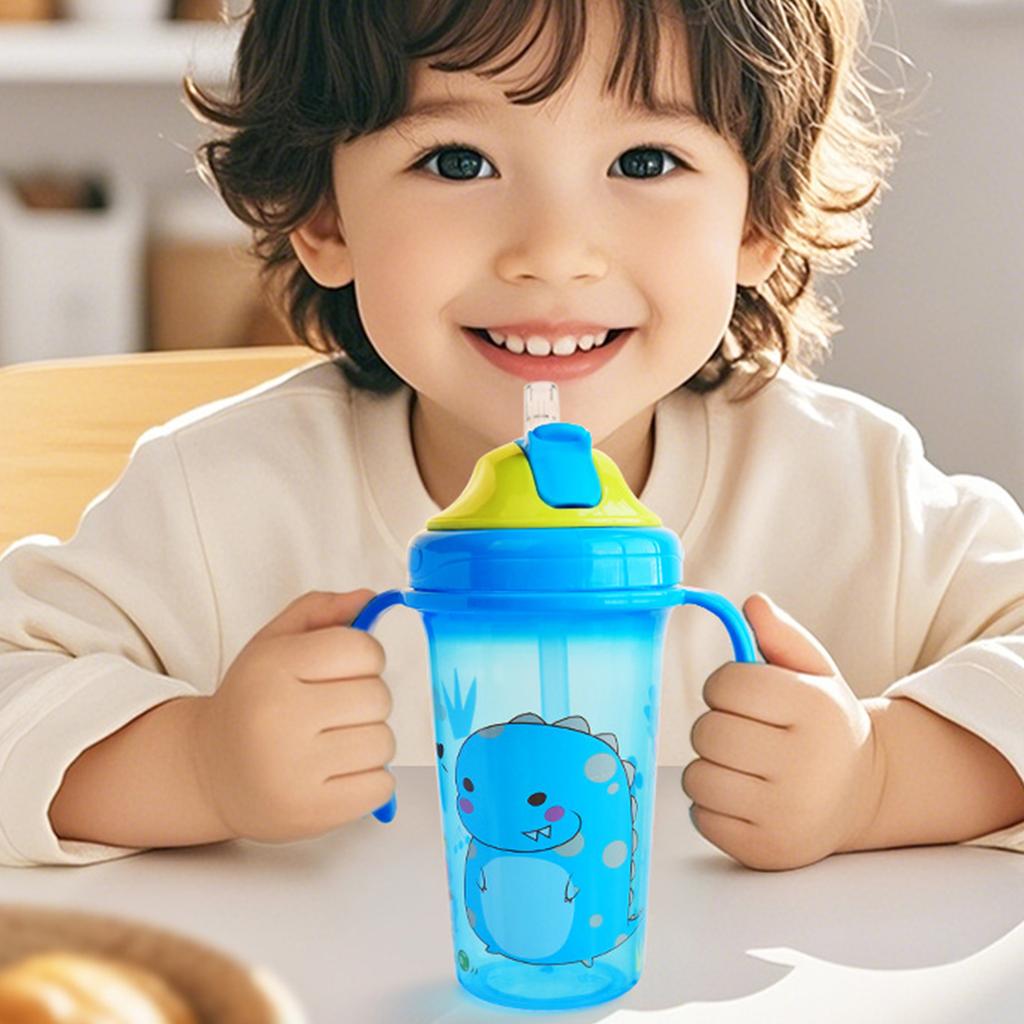 Twin Handle Baby Water Bottle Large Capacity Safe Training Drink Cup for Infants Learning To Drink Independently