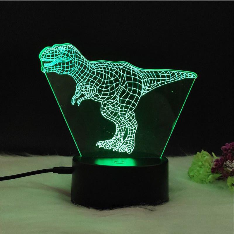 Led 3d Night Light Color Changing Touch Switch Dinosaur Shape Lamp Gift Kids