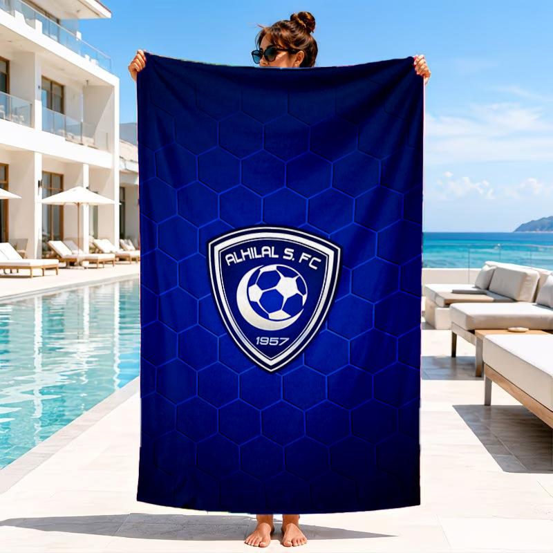 Blue Football Team Beach Towel, Microfiber Beach Towel, Perfect For Pool, Beach, Travel, Home Decor Beach Party Fan Gifts
