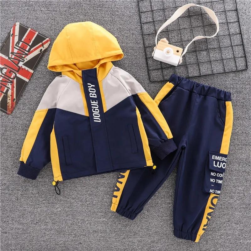 Children's Autumn Suit Boys Charge Coat Middle and Big Boys Sportswear Pants Two Piece Set