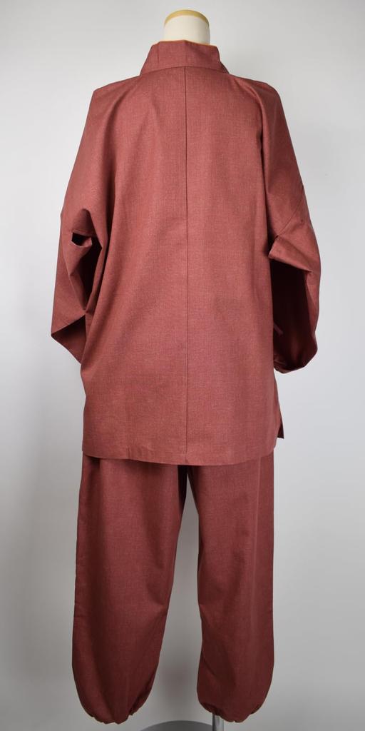 [Berry Berry] Women's Samue (Japanese workwear) - Made in Japan - Cute Cotton Work Clothes - Stylish 100% Cotton - Pink with Orange Piping