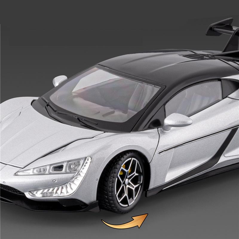 1/24 BYD Yangwang U9 Alloy Electric Sports Car Model Diecast Metal New Energy Racing Vehicle Car Model Sound Light Kids Toy Gift