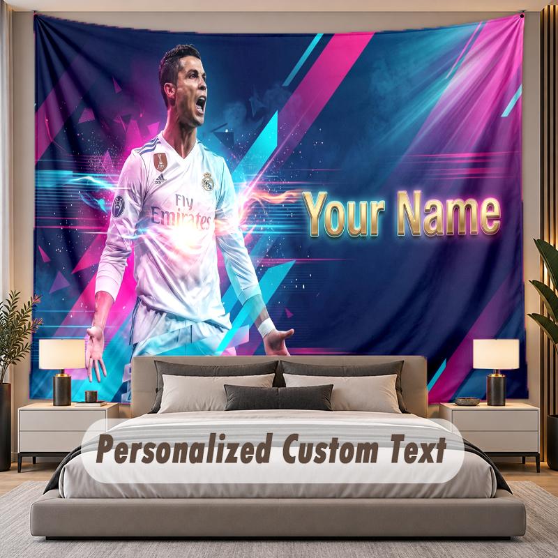 Gepersonaliseerd Naambord Tapijt Cristiano Ronaldo Gepersonaliseerd Polyester Wandkleed Voor Slaapkamer En Kamer
