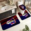 3Pcs Flannel Toilet Mat Set Genoa Cfc Bathroom Rug Bath Carpet Non Slip Home Decor