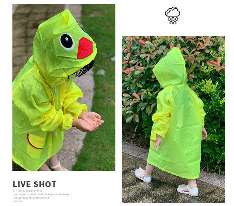Poncho antipioggia spesso a forma di anatra dei cartoni animati per bambini e studenti dell'asilo