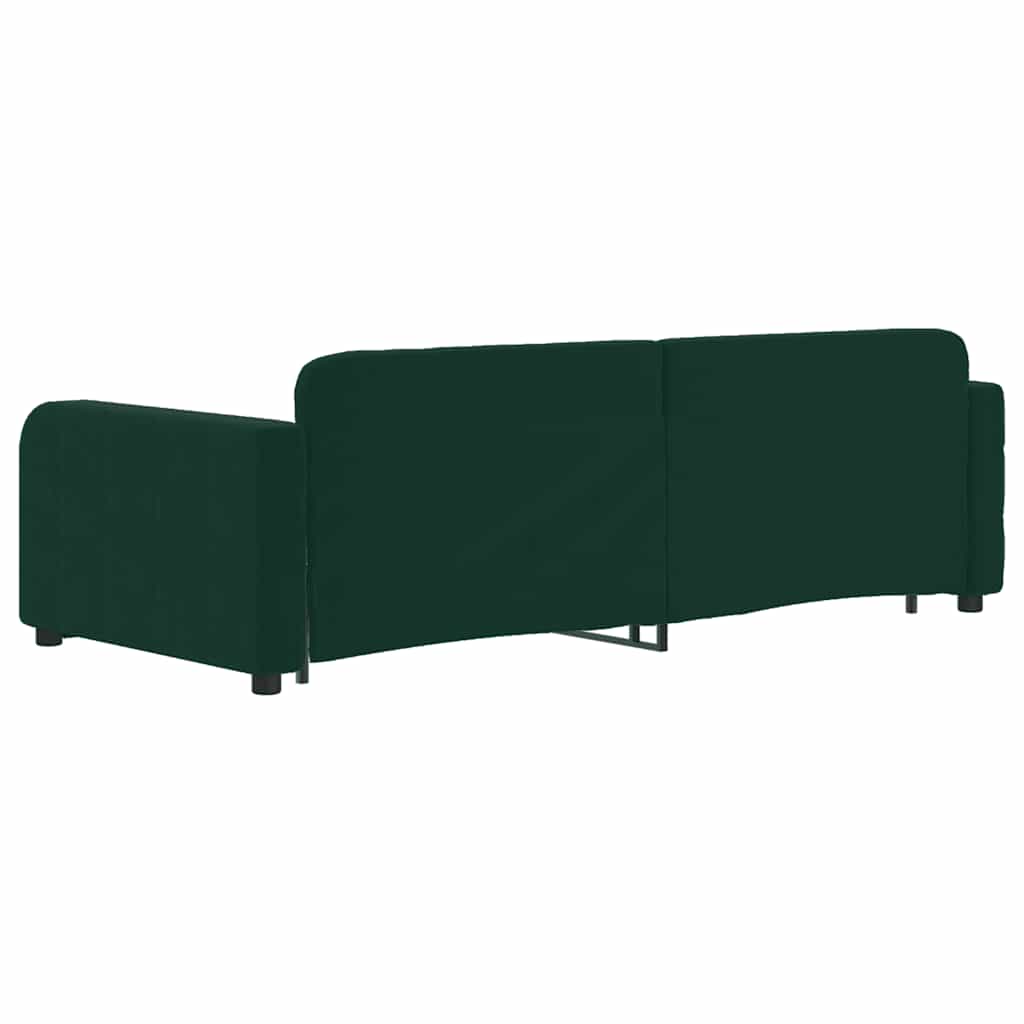 Extendable Daybed with Drawers Dark Green 90x200 Cm Velvet