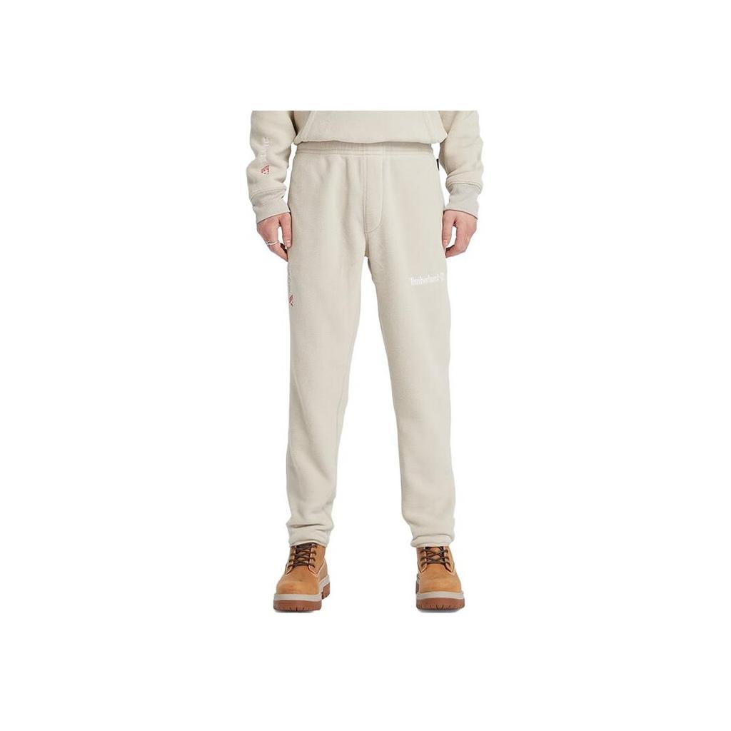 Timberland Solid Logo Outdoor Moisture-Wicking Fleece Warm Casual Pants Men Bottoms Sand A6KR5-CY2