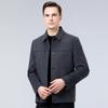 Men's Double-Sided Wool Jacket with Detachable Down Liner - Winter Business Casual for Middle-Aged Men