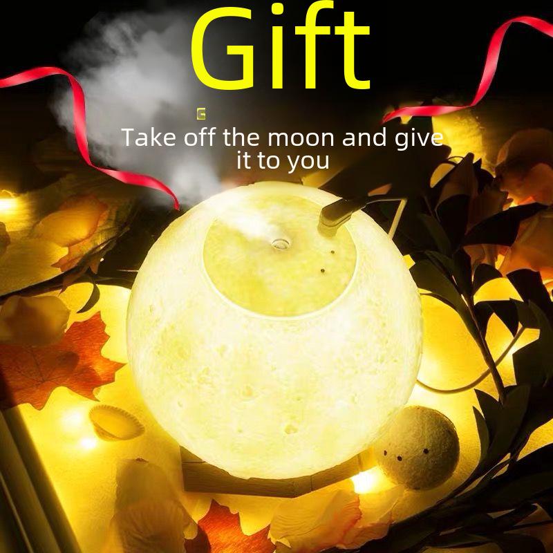 Moon Humidifier: Silent Night Light for Bedroom, Dorm, or Nursery - Ideal for Aromatherapy and Hydration