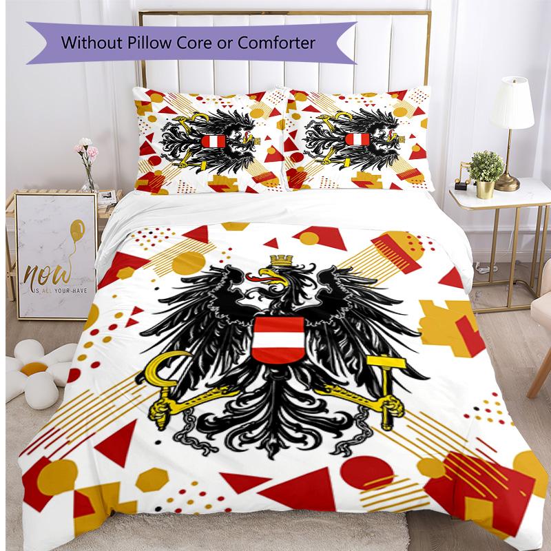 Set Lenzuola Stampate Caldo e Traspirante 3 Pezzi con Motivo Calcio Austriaco come Regalo per Inaugurazione Casa o Festività