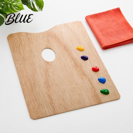 Professional Grade Painting Artist with Paint Square Palette Tray Wooden Oval Shaped Large Palette Thumb Hole for Acrylic Watercolor