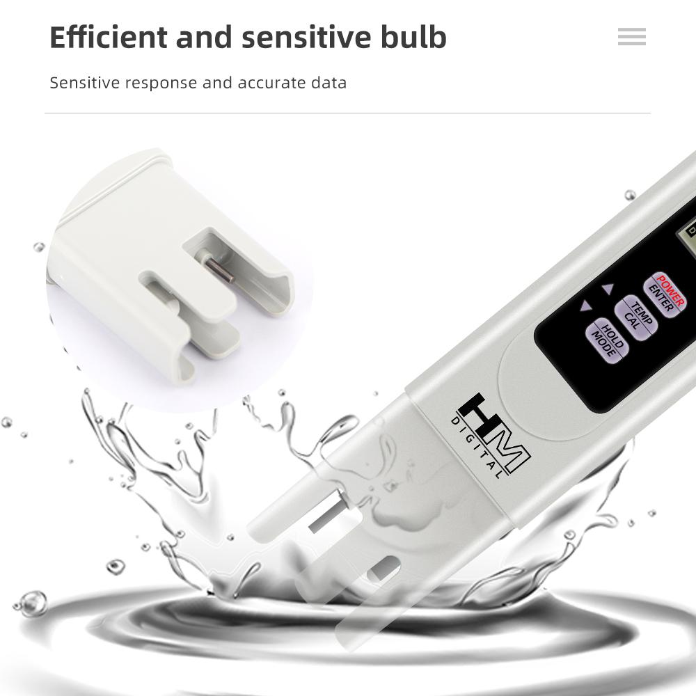 HM Digital 3 In 1 Water Quality Tester Portable TDS EC Temp Meter COM-80 Hydrotester Water Test Pen for Aquaclture Laboratory