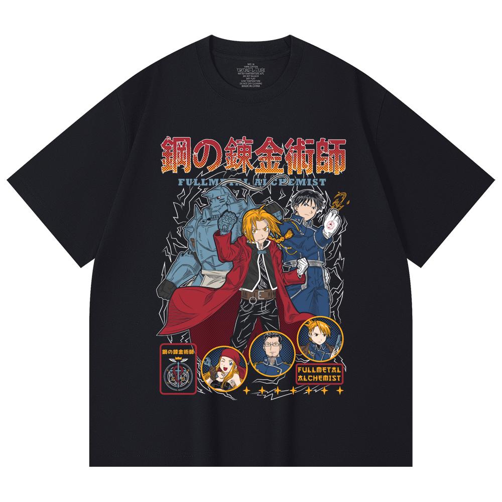 230 Gsm 100% Cotton Fullmetal Alchemist V2 Print Unisex Heavy Cotton T Shirt