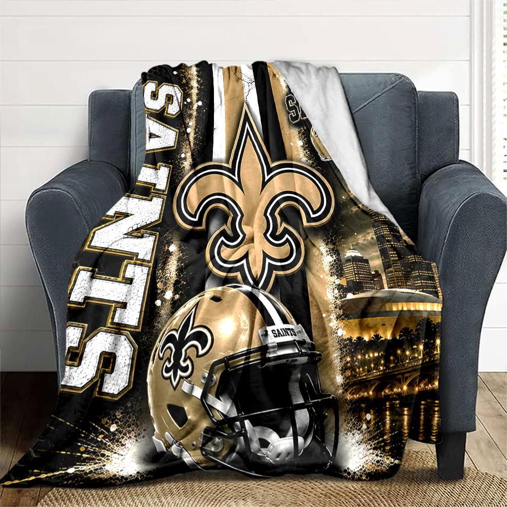 1pc Blanket - New Orleans Saints logo Print Design,Lightweight Blanket for Sofa,Bed- Soft &Warm,Gift for All Seasons