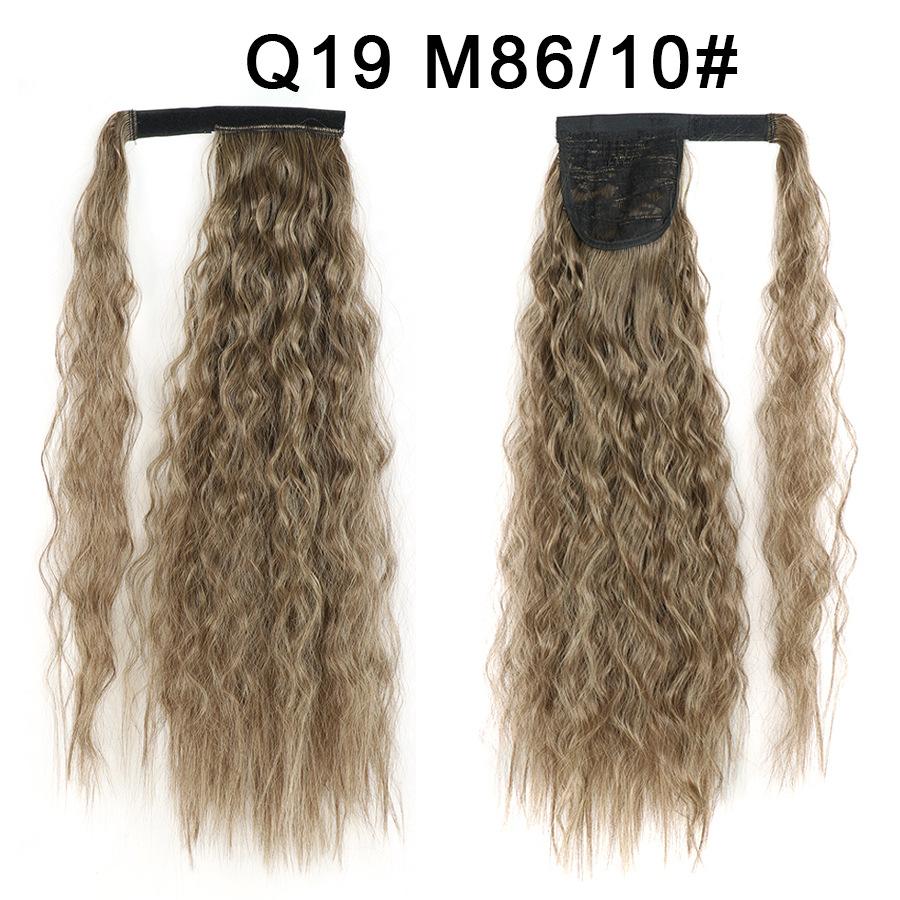 Synthetic Long Curly Clip In Hair Extensions Ponytail Hair Wig Heat-Resistant Curly Pony Tail Wig For Women