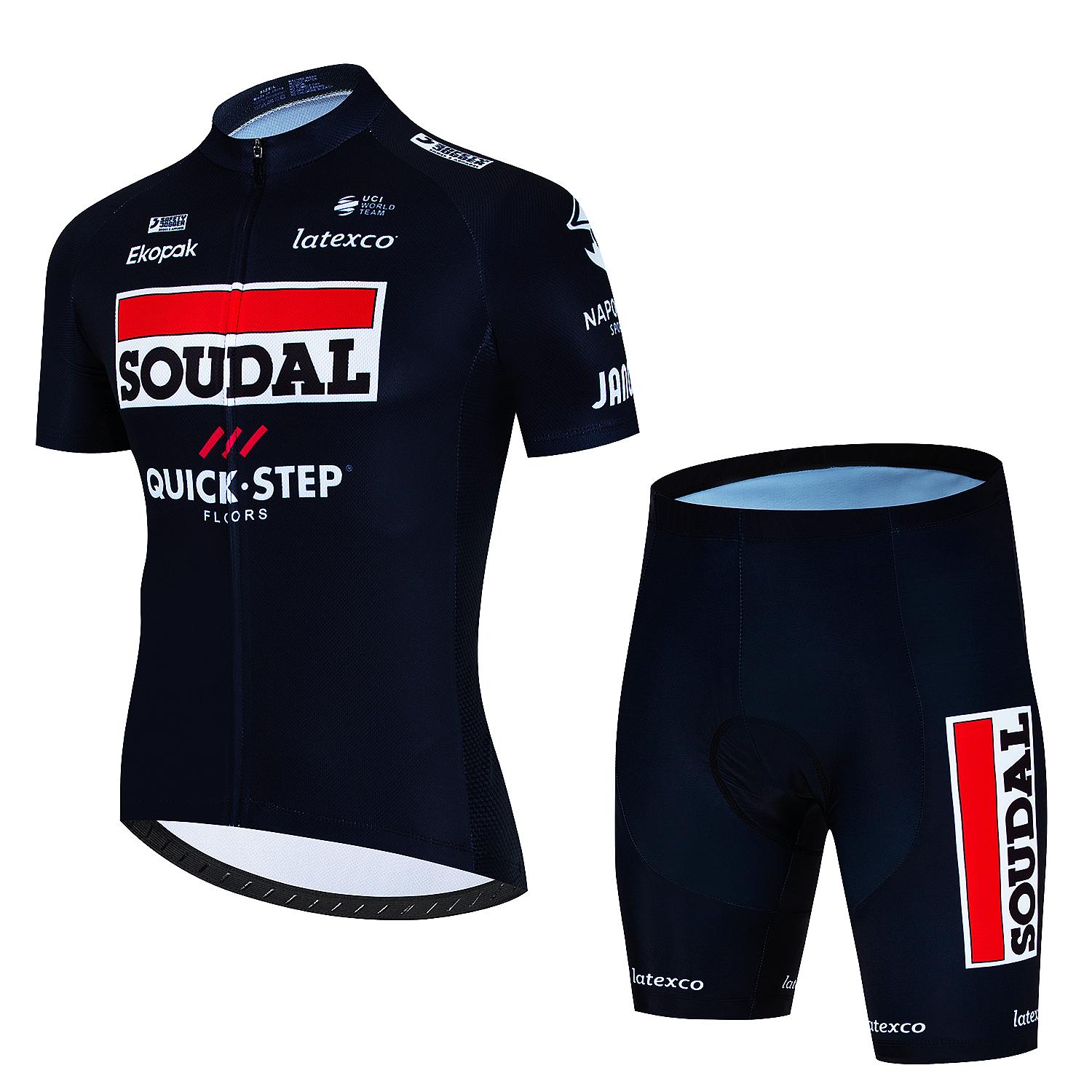 

Мужской комплект одежды для велоспорта SOUDAL Quick Step Clothing 2025 Велосипедная одежда Летняя веломайка Велосипедная куртка Мужские весенние шорты Комбинезон L