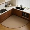 Kitchen Carpet Non-slip Waterproof Dirt-resistant Floor Mat Fan-shaped Brown Minimalist Texture Rug Irregular Home Decor Mats