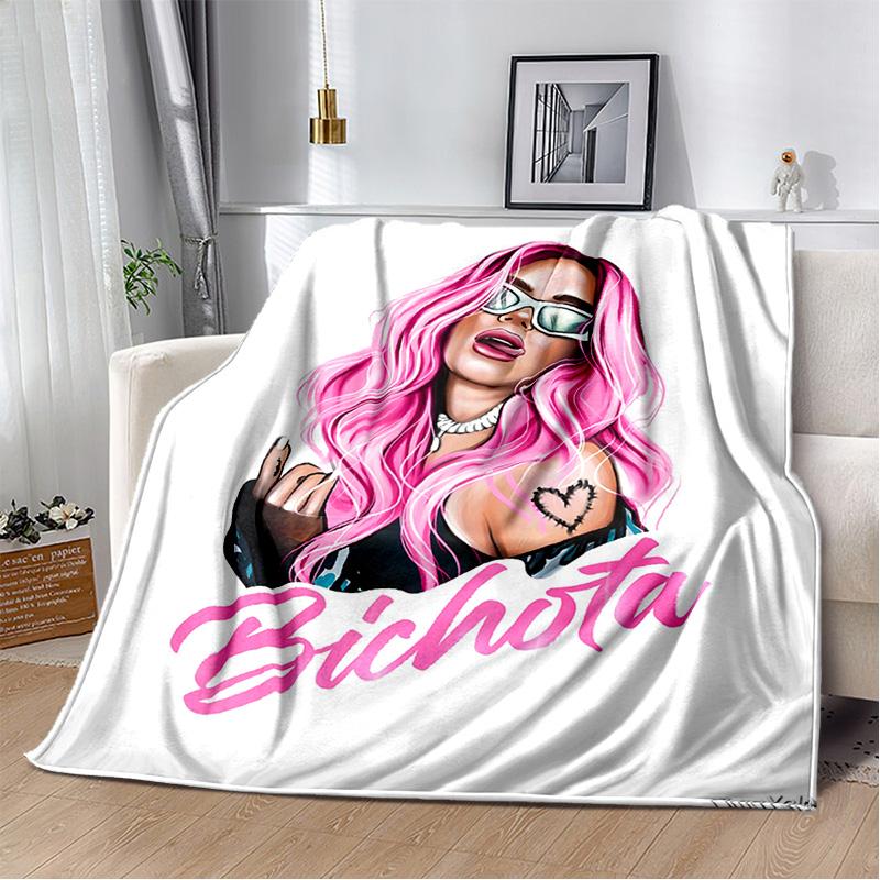 3D Baskı Karol G Singer HD Battaniye, Yumuşak Atmak Battaniye Ev Yatak Odası Yatak Kanepe Piknik Seyahat Ofis Dinlenme Kapak Battaniye Çocuklar için